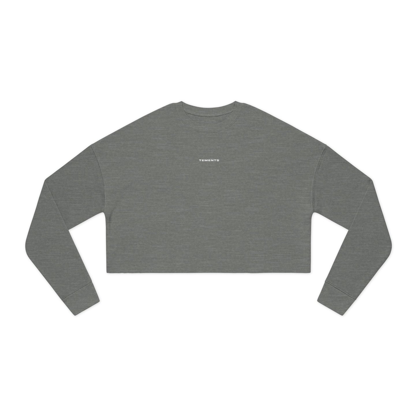 Minimalist Cropped Sweatshirt — Tiny 'THOUGHTS' Back Text, Women's Casual Streetwear