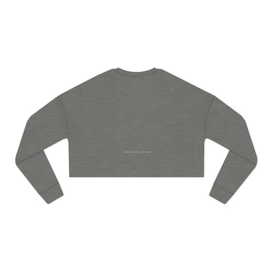 Minimalist Cropped Sweatshirt — Tiny 'THOUGHTS' Back Text, Women's Casual Streetwear